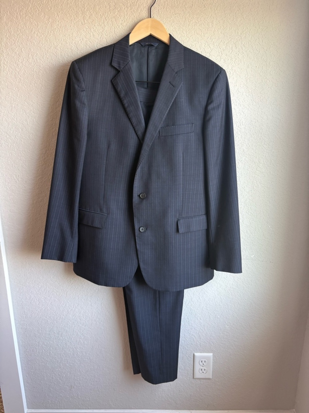 Brooks Brothers Regent 1818 Wool Suit 43R Blue pinstripe